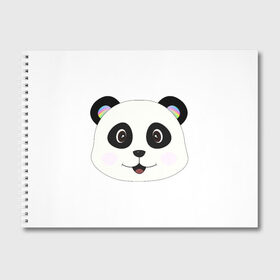 Альбом для рисования с принтом Panda в Курске, 100% бумага
 | матовая бумага, плотность 200 мг. | bear | colorful | green | nature | panda | детские | животные | звери | милые | мультфильмы | панды | радуга