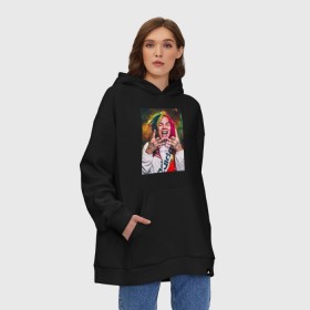 Худи SuperOversize хлопок с принтом 6ix9ine в Курске, 70% хлопок, 30% полиэстер, мягкий начес внутри | карман-кенгуру, эластичная резинка на манжетах и по нижней кромке, двухслойный капюшон
 | 6ix9ine | tekashi | возвращение | крыса | сикснайн | текаши