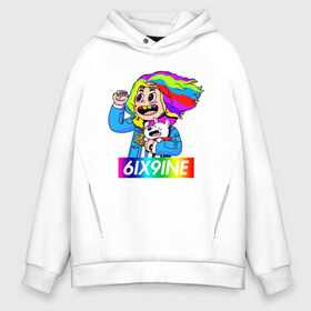 Мужское худи Oversize хлопок с принтом 6IX9INE в Курске, френч-терри — 70% хлопок, 30% полиэстер. Мягкий теплый начес внутри —100% хлопок | боковые карманы, эластичные манжеты и нижняя кромка, капюшон на магнитной кнопке | 6ix9ine | bebe | gooba 6ix9ine | gummo | kooda | rap | tekashi 6ix9ine | губа | текаши.