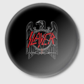 Значок с принтом Slayer в Курске,  металл | круглая форма, металлическая застежка в виде булавки | Тематика изображения на принте: slayer | арт | музыка | рок | трэш метал