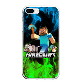 Чехол для iPhone 7Plus/8 Plus матовый с принтом MINECRAFT в Курске, Силикон | Область печати: задняя сторона чехла, без боковых панелей | Тематика изображения на принте: block | bright | creeper | cube | fire | flame | heat | light | minecraft | pixel | tnt | wildfire | блок | геометрия | искры | крафт | крипер | кубики | майнкрафт | огненный | огонь | пиксели | пламя | пожар | тнт