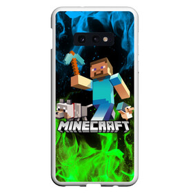 Чехол для Samsung S10E с принтом MINECRAFT в Курске, Силикон | Область печати: задняя сторона чехла, без боковых панелей | Тематика изображения на принте: block | bright | creeper | cube | fire | flame | heat | light | minecraft | pixel | tnt | wildfire | блок | геометрия | искры | крафт | крипер | кубики | майнкрафт | огненный | огонь | пиксели | пламя | пожар | тнт