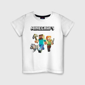 Детская футболка хлопок с принтом MINECRAFT МАЙНКРАФТ в Курске, 100% хлопок | круглый вырез горловины, полуприлегающий силуэт, длина до линии бедер | block | creeper | cube | minecraft | pixel | блок | геометрия | крафт | крипер | кубики | майнкрафт | пиксели