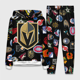 Женский костюм 3D (с толстовкой) с принтом Vegas Golden Knights (Z) в Курске,  |  | anaheim ducks | arizona coyotes | boston bruins | buffalo sabres | calgary flames | canadiens de montreal | carolina hurricanes | chicago blackhawks | colorado avalanche | columbus blue jackets | dallas stars | detroit red wings | edmonton oil | hockey | 