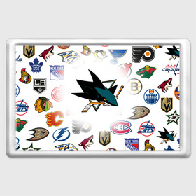 Магнит 45*70 с принтом San Jose Sharks (Z) в Курске, Пластик | Размер: 78*52 мм; Размер печати: 70*45 | anaheim ducks | arizona coyotes | boston bruins | buffalo sabres | calgary flames | canadiens de montreal | carolina hurricanes | chicago blackhawks | colorado avalanche | columbus blue jackets | dallas stars | detroit red wings | edmonton oil | hockey | 