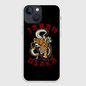Чехол для iPhone 13 mini с принтом Японский Тигр(иероглиф сзади) в Курске,  |  | japan | kioto | osaka | tokyo | аниме | катана | киото | осака | сакура | самурай | стиль | токио | япония | японский