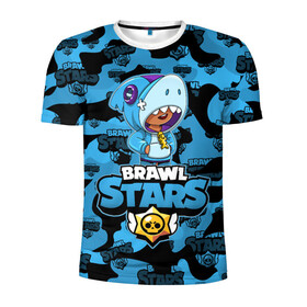 Мужская футболка 3D спортивная с принтом BRAWL STARS LEON SHARK в Курске, 100% полиэстер с улучшенными характеристиками | приталенный силуэт, круглая горловина, широкие плечи, сужается к линии бедра | 8 bit | 8 бит | bibi | brawl stars | crow | el brown | leon | leon shark | max | mr.p | sally leon | shark | stars | virus | werewolf | акула | биби | вирус | ворон | леон | оборотень | пингвин