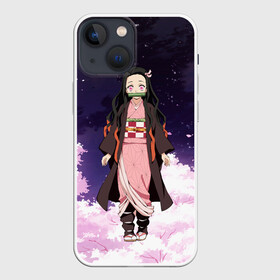 Чехол для iPhone 13 mini с принтом Незуко в Курске,  |  | anime | blade demon | demon slayer | kamado | kimetsu no yaiba | nezuko | аниме | демон | зенитсу | камадо | киметсу | клинок рассекающий демонов | недзуко | незуко | тандзиро | юноске