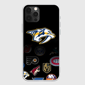 Чехол для iPhone 12 Pro с принтом NHL Nashville Predators (Z) в Курске, силикон | область печати: задняя сторона чехла, без боковых панелей | Тематика изображения на принте: anaheim ducks | arizona coyotes | boston bruins | buffalo sabres | canadiens de montreal | carolina hurricanes | chicago blackhawks | colorado | hockey | nashville predators | nhl | нхл | паттерн | спорт | хоккей