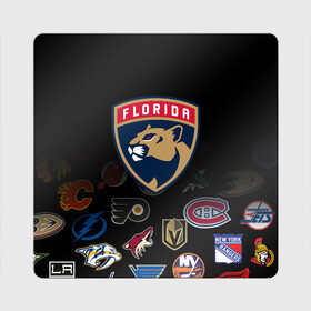 Магнит виниловый Квадрат с принтом NHL Florida Panthers (Z) в Курске, полимерный материал с магнитным слоем | размер 9*9 см, закругленные углы | anaheim ducks | arizona coyotes | boston bruins | buffalo sabres | calgary flames | canadiens de montreal | chicago blackhawks | colorado | florida panthers | hockey | nhl | нхл | паттерн | спорт | хоккей
