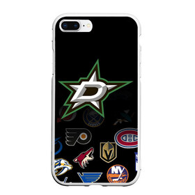 Чехол для iPhone 7Plus/8 Plus матовый с принтом NHL Dallas Stars (Z) в Курске, Силикон | Область печати: задняя сторона чехла, без боковых панелей | anaheim ducks | arizona coyotes | boston bruins | buffalo sabres | calgary flames | carolina hurricanes | chicago blackhawks | colorado | dallas stars | hockey | nhl | нхл | паттерн | спорт | хоккей