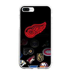 Чехол для iPhone 7Plus/8 Plus матовый с принтом NHL Detroit Red Wings (Z) в Курске, Силикон | Область печати: задняя сторона чехла, без боковых панелей | Тематика изображения на принте: anaheim ducks | arizona coyotes | boston bruins | buffalo sabres | calgary flames | canadiens de montreal | carolina hurricanes | colorado | detroit red wings | hockey | nhl | нхл | паттерн | спорт | хоккей