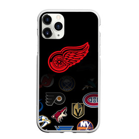 Чехол для iPhone 11 Pro матовый с принтом NHL Detroit Red Wings (Z) в Курске, Силикон |  | Тематика изображения на принте: anaheim ducks | arizona coyotes | boston bruins | buffalo sabres | calgary flames | canadiens de montreal | carolina hurricanes | colorado | detroit red wings | hockey | nhl | нхл | паттерн | спорт | хоккей