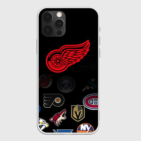 Чехол для iPhone 12 Pro с принтом NHL Detroit Red Wings (Z) в Курске, силикон | область печати: задняя сторона чехла, без боковых панелей | anaheim ducks | arizona coyotes | boston bruins | buffalo sabres | calgary flames | canadiens de montreal | carolina hurricanes | colorado | detroit red wings | hockey | nhl | нхл | паттерн | спорт | хоккей