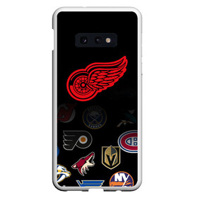 Чехол для Samsung S10E с принтом NHL Detroit Red Wings (Z) в Курске, Силикон | Область печати: задняя сторона чехла, без боковых панелей | Тематика изображения на принте: anaheim ducks | arizona coyotes | boston bruins | buffalo sabres | calgary flames | canadiens de montreal | carolina hurricanes | colorado | detroit red wings | hockey | nhl | нхл | паттерн | спорт | хоккей