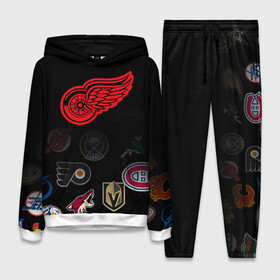 Женский костюм 3D (с толстовкой) с принтом NHL Detroit Red Wings (Z) в Курске,  |  | anaheim ducks | arizona coyotes | boston bruins | buffalo sabres | calgary flames | canadiens de montreal | carolina hurricanes | colorado | detroit red wings | hockey | nhl | нхл | паттерн | спорт | хоккей