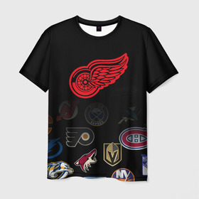 Мужская футболка 3D с принтом NHL Detroit Red Wings (Z) в Курске, 100% полиэфир | прямой крой, круглый вырез горловины, длина до линии бедер | anaheim ducks | arizona coyotes | boston bruins | buffalo sabres | calgary flames | canadiens de montreal | carolina hurricanes | colorado | detroit red wings | hockey | nhl | нхл | паттерн | спорт | хоккей