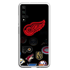 Чехол для Honor 20 с принтом NHL Detroit Red Wings (Z) в Курске, Силикон | Область печати: задняя сторона чехла, без боковых панелей | anaheim ducks | arizona coyotes | boston bruins | buffalo sabres | calgary flames | canadiens de montreal | carolina hurricanes | colorado | detroit red wings | hockey | nhl | нхл | паттерн | спорт | хоккей