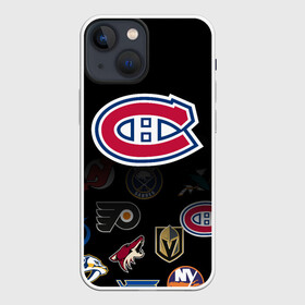 Чехол для iPhone 13 mini с принтом NHL Canadiens de Montral (Z) в Курске,  |  | anaheim ducks | arizona coyotes | boston bruins | buffalo sabres | calgary flames | canadiens de montreal | carolina hurricanes | chicago blackhawks | colorado | hockey | nhl | нхл | паттерн | спорт | хоккей