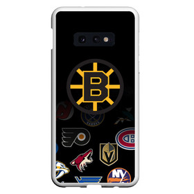 Чехол для Samsung S10E с принтом NHL Boston Bruins (Z) в Курске, Силикон | Область печати: задняя сторона чехла, без боковых панелей | anaheim ducks | arizona coyotes | boston bruins | buffalo sabres | calgary flames | canadiens de montreal | carolina hurricanes | chicago blackhawks | colorado | hockey | nhl | нхл | паттерн | спорт | хоккей