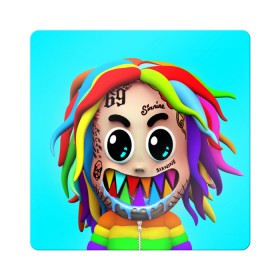 Магнит виниловый Квадрат с принтом 6IX9INE в Курске, полимерный материал с магнитным слоем | размер 9*9 см, закругленные углы | 6ix9ine | gooba | hernandez | tekashi