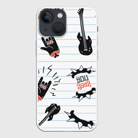 Чехол для iPhone 13 mini с принтом Ты рокер в Курске,  |  | art | rock | арт | гитара | коза | металл | рок | рокер