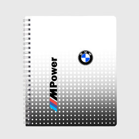 Тетрадь с принтом BMW в Курске, 100% бумага | 48 листов, плотность листов — 60 г/м2, плотность картонной обложки — 250 г/м2. Листы скреплены сбоку удобной пружинной спиралью. Уголки страниц и обложки скругленные. Цвет линий — светло-серый
 | Тематика изображения на принте: bmw | bmw лого | bmw марка | bmw эмблема | m power | power | бмв | бмв значок | бмв лого | бмв эмблема | бэха | значок bmw | лого автомобиля | логотип bmw | марка бмв | черно белый значок бмв