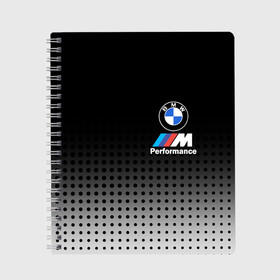 Тетрадь с принтом BMW в Курске, 100% бумага | 48 листов, плотность листов — 60 г/м2, плотность картонной обложки — 250 г/м2. Листы скреплены сбоку удобной пружинной спиралью. Уголки страниц и обложки скругленные. Цвет линий — светло-серый
 | Тематика изображения на принте: bmw | bmw лого | bmw марка | bmw эмблема | m performance | performance | бмв | бмв значок | бмв лого | бмв эмблема | бэха | значок bmw | лого автомобиля | логотип bmw | марка бмв | перформанс | черно белый значок бмв