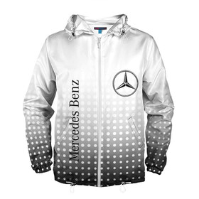 Мужская ветровка 3D с принтом Mercedes-Benz в Курске, 100% полиэстер | подол и капюшон оформлены резинкой с фиксаторами, два кармана без застежек по бокам, один потайной карман на груди | amg | mercedes | mercedes значок | mercedes лого | mercedes марка | амг | бенц | лого автомобиля | логотип мерседес | мерин | мерс | мерседес | мерседес бенз | мерседес лого | мерседес эмблема