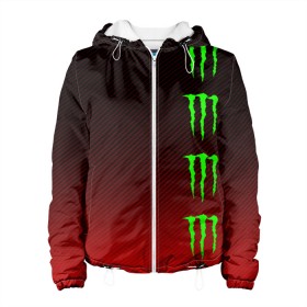 Женская куртка 3D с принтом MONSTER ENERGY (Z) в Курске, ткань верха — 100% полиэстер, подклад — флис | прямой крой, подол и капюшон оформлены резинкой с фиксаторами, два кармана без застежек по бокам, один большой потайной карман на груди. Карман на груди застегивается на липучку | black monster | bmx | claw | cybersport | energy | monster | monster energy | moto | motocross | race | sport | киберспорт | когти | монстер энерджи | монстр | мото | мотокросс | ралли | скейтбординг | спорт | т | энергия