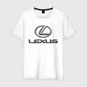 Мужская футболка хлопок с принтом LEXUS в Курске, 100% хлопок | прямой крой, круглый вырез горловины, длина до линии бедер, слегка спущенное плечо. | auto | lexus | sport | авто | автомобиль | автомобильные | бренд | лексус | марка | машины | спорт