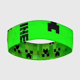 Повязка на голову 3D с принтом MINECRAFT CREEPER в Курске,  |  | block | creeper | cube | minecraft | pixel | блок | геометрия | крафт | крипер | кубики | майнкрафт | пиксели