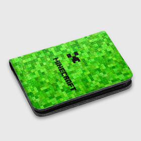 Картхолдер с принтом с принтом MINECRAFT CREEPER в Курске, натуральная матовая кожа | размер 7,3 х 10 см; кардхолдер имеет 4 кармана для карт; | block | creeper | cube | minecraft | pixel | блок | геометрия | крафт | крипер | кубики | майнкрафт | пиксели