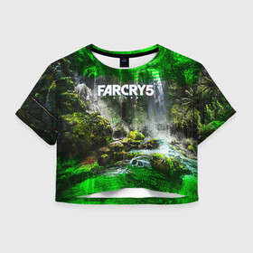 Женская футболка Crop-top 3D с принтом FARCRY5 в Курске, 100% полиэстер | круглая горловина, длина футболки до линии талии, рукава с отворотами | far cry | farcry | game | ubisof | выживание | джунгли | игры | остров | фар край