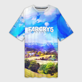 Платье-футболка 3D с принтом FARCRY 5 в Курске,  |  | far cry | farcry | game | ubisof | выживание | джунгли | игры | остров | фар край