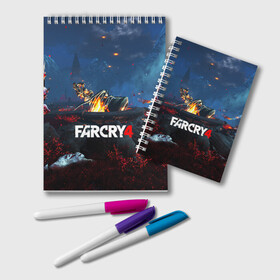 Блокнот с принтом FARCRY4 в Курске, 100% бумага | 48 листов, плотность листов — 60 г/м2, плотность картонной обложки — 250 г/м2. Листы скреплены удобной пружинной спиралью. Цвет линий — светло-серый
 | Тематика изображения на принте: 