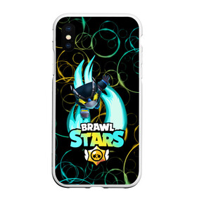 Чехол для iPhone XS Max матовый с принтом BRAWL STARS MECHA CROW в Курске, Силикон | Область печати: задняя сторона чехла, без боковых панелей | 8 bit | brawl stars | crow | leon | leon shark | max | mecha | mecha crow | mr.p | sally leon | shark | sprout | tara | virus 8 bit | werewolf leon | акула | берли | бравл старс | ворон | макс | оборотень