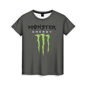 Женская футболка 3D с принтом MONSTER ENERGY (Z) в Курске, 100% полиэфир ( синтетическое хлопкоподобное полотно) | прямой крой, круглый вырез горловины, длина до линии бедер | black monster | bmx | claw | cybersport | energy | monster | monster energy | moto | motocross | race | sport | киберспорт | когти | монстер энерджи | монстр | мото | мотокросс | ралли | скейтбординг | спорт | энергия