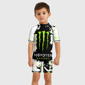 Детский купальный костюм 3D с принтом MONSTER ENERGY (Z) в Курске, Полиэстер 85%, Спандекс 15% | застежка на молнии на спине | black monster | bmx | claw | cybersport | energy | monster | monster energy | moto | motocross | race | sport | киберспорт | когти | монстер энерджи | монстр | мото | мотокросс | ралли | скейтбординг | спорт | т | энергия