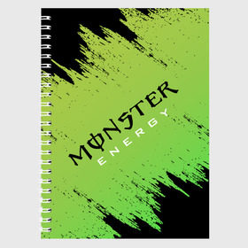 Тетрадь с принтом MONSTER ENERGY (Z) в Курске, 100% бумага | 48 листов, плотность листов — 60 г/м2, плотность картонной обложки — 250 г/м2. Листы скреплены сбоку удобной пружинной спиралью. Уголки страниц и обложки скругленные. Цвет линий — светло-серый
 | black monster | bmx | claw | cybersport | energy | monster | monster energy | moto | motocross | race | sport | киберспорт | когти | монстер энерджи | монстр | мото | мотокросс | ралли | скейтбординг | спорт | т | энергия