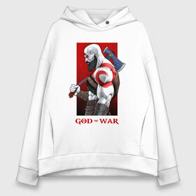 Женское худи Oversize хлопок с принтом GOD OF WAR в Курске, френч-терри — 70% хлопок, 30% полиэстер. Мягкий теплый начес внутри —100% хлопок | боковые карманы, эластичные манжеты и нижняя кромка, капюшон на магнитной кнопке | ascension | betrayal | chains of olympus | cratos | ghost of sparta | god of war | hack and slash | kratos | бог войны | кратос