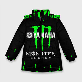 Зимняя куртка для девочек 3D с принтом MONSTER ENERGY (Z) в Курске, ткань верха — 100% полиэстер; подклад — 100% полиэстер, утеплитель — 100% полиэстер. | длина ниже бедра, удлиненная спинка, воротник стойка и отстегивающийся капюшон. Есть боковые карманы с листочкой на кнопках, утяжки по низу изделия и внутренний карман на молнии. 

Предусмотрены светоотражающий принт на спинке, радужный светоотражающий элемент на пуллере молнии и на резинке для утяжки. | bike | energy | monster | monster energy | moto | motocycle | sport | sportmotorcycle | yamaha | когти | монстер энерджи | монстр | мото | спорт | энергия | ямаха