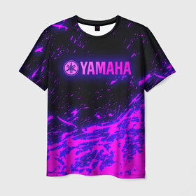 Мужская футболка 3D с принтом Yamaha (Z) в Курске, 100% полиэфир | прямой крой, круглый вырез горловины, длина до линии бедер | bike | fj1200 | moto | motocycle | sportmotorcycle | yamaha | yzf 600r | вездеход | мото | мотоспорт | снегоход | ямаха