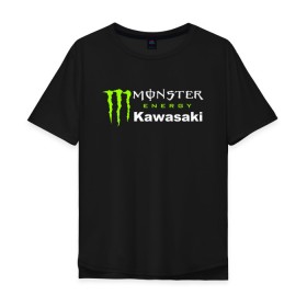 Мужская футболка хлопок Oversize с принтом KAWASAKI (Z) в Курске, 100% хлопок | свободный крой, круглый ворот, “спинка” длиннее передней части | bike | energy | kawasaki | monster | monster energy | moto | motocross | ninja | sport | zzr | кавасаки | кавасаки ниндзя | монстер энерджи | монстр | мото | мотокросс | ниндзя | спорт | энергия