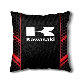 Подушка 3D с принтом KAWASAKI (Z) в Курске, наволочка – 100% полиэстер, наполнитель – холлофайбер (легкий наполнитель, не вызывает аллергию). | состоит из подушки и наволочки. Наволочка на молнии, легко снимается для стирки | bike | kawasaki | moto | motocycle | ninja | sportmotorcycle | zzr | кавасаки | кавасаки ниндзя | мото | мотоспорт | ниндзя