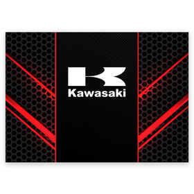 Поздравительная открытка с принтом KAWASAKI (Z) в Курске, 100% бумага | плотность бумаги 280 г/м2, матовая, на обратной стороне линовка и место для марки
 | Тематика изображения на принте: bike | kawasaki | moto | motocycle | ninja | sportmotorcycle | zzr | кавасаки | кавасаки ниндзя | мото | мотоспорт | ниндзя