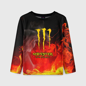 Детский лонгслив 3D с принтом MONSTER ENERGY в Курске, 100% полиэстер | длинные рукава, круглый вырез горловины, полуприлегающий силуэт
 | energy | honda | mercedes | monster energy | porsche | racing | sport | toyota | автомобил | автомобильные | марка | машины | митсубиси | монстр | монстр энерджи | порше | спорт | тесла | тойота | хонда