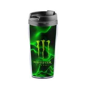 Термокружка-непроливайка с принтом MONSTER ENERGY в Курске, внутренняя часть — пищевой пластик, наружная часть — прозрачный пластик, между ними — полиграфическая вставка с рисунком | объем — 350 мл, герметичная крышка | energy | honda | mercedes | monster energy | porsche | racing | sport | toyota | автомобил | автомобильные | марка | машины | митсубиси | монстр | монстр энерджи | порше | спорт | тесла | тойота | хонда