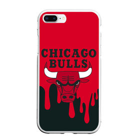 Чехол для iPhone 7Plus/8 Plus матовый с принтом Chicago Bulls в Курске, Силикон | Область печати: задняя сторона чехла, без боковых панелей | 23 | air jordan | bulls | chicago bulls | jordan | michael jordan | nba | paris saint germain | psg | red | sport | быки | джордан | майкл джордан | псж | спорт | чикаго буллс