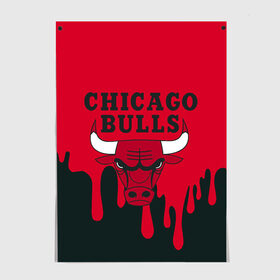 Постер с принтом Chicago Bulls. в Курске, 100% бумага
 | бумага, плотность 150 мг. Матовая, но за счет высокого коэффициента гладкости имеет небольшой блеск и дает на свету блики, но в отличии от глянцевой бумаги не покрыта лаком | 23 | air jordan | bulls | chicago bulls | jordan | michael jordan | nba | paris saint germain | psg | red | sport | быки | джордан | майкл джордан | псж | спорт | чикаго буллс